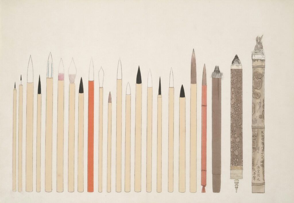 An illustration of writing brushes" The New York Public Library Digital Collections.