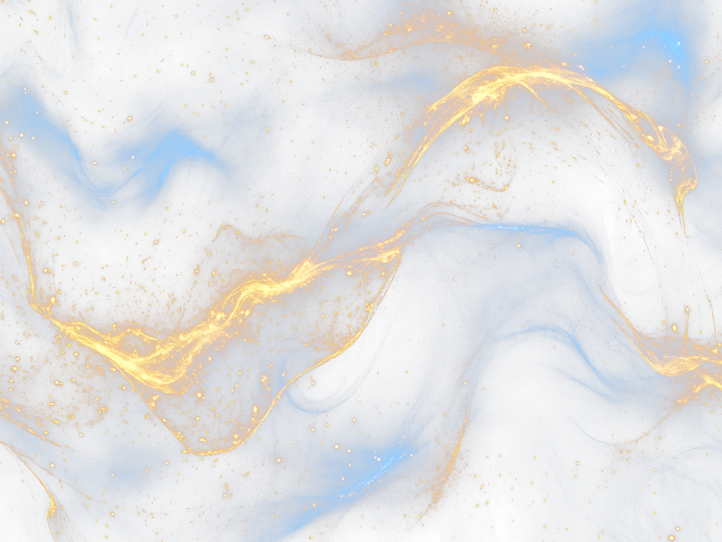 An image of energy waves in the colors of white, blue, and gold.
