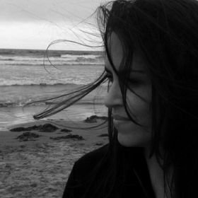 Black and white image of Nico'l at the beach